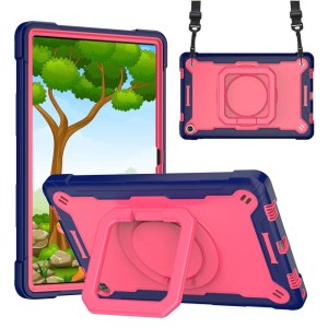 Shockproof Pancerne Etui z Uchwytem do Lenovo Tab M10 Plus 10.6 3 gen granatowo-różowe