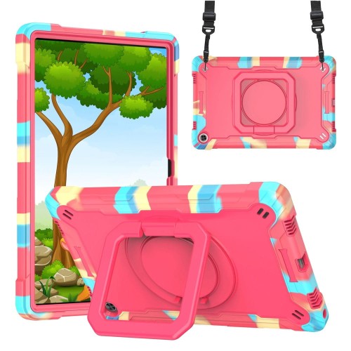 Shockproof Pancerne Etui z Uchwytem do Lenovo Tab M10 Plus 10.6 3 gen kolorowe/różowe