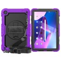 Shockproof Pancerne Etui z Paskiem, Uchwytem do Lenovo Tab M10 Plus 10.6 3 gen fioletowe