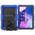 Shockproof Pancerne Etui z Paskiem, Uchwytem do Lenovo Tab M10 Plus 10.6 3 gen czarno-niebieskie