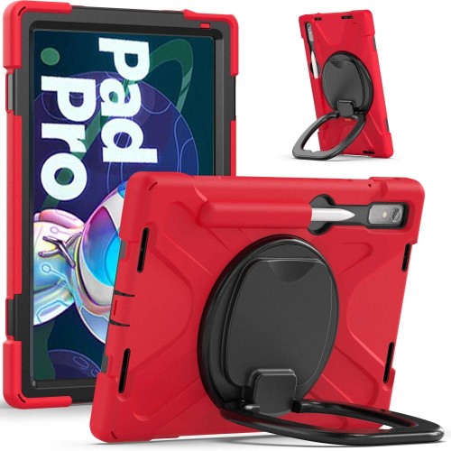 Shockproof Pancerne Etui z Uchwytem do Lenovo Pad Pro 2022 czerwone