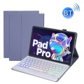 Fioletowe Etui z Podświetlaną Klawiaturą do Lenovo XiaoXin  Pad Pro 2022 11.2 cala
