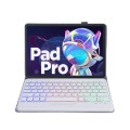 Fioletowe Etui z Podświetlaną Klawiaturą do Lenovo XiaoXin  Pad Pro 2022 11.2 cala