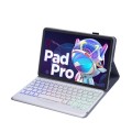Fioletowe Etui z Podświetlaną Klawiaturą do Lenovo XiaoXin  Pad Pro 2022 11.2 cala