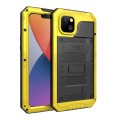 Pancerne Etui Antywstrząsowe Metal Silikon Szkło do iPhone 14 żółte