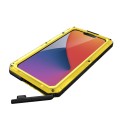 Pancerne Etui Antywstrząsowe Metal Silikon Szkło do iPhone 14 żółte