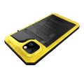 Pancerne Etui Antywstrząsowe Metal Silikon Szkło do iPhone 14 żółte