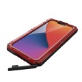 Pancerne Etui Antywstrząsowe Metal Silikon Szkło do iPhone 14 czerwone