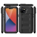 Pancerne Etui Antywstrząsowe Metal Silikon Szkło do iPhone 14 czarne
