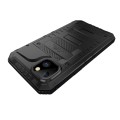 Pancerne Etui Antywstrząsowe Metal Silikon Szkło do iPhone 14 czarne