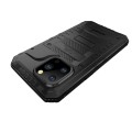 Pancerne Etui Antywstrząsowe Metal Silikon Szkło do iPhone 14 Pro Max czarne
