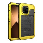 Pancerne Etui Antywstrząsowe Metal Silikon do iPhone 14 Pro Max żółte