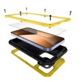 Pancerne Etui Antywstrząsowe Metal Silikon Szkło do iPhone 14 Pro Max żółte