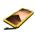 Pancerne Etui Antywstrząsowe Metal Silikon Szkło do iPhone 14 Pro Max żółte