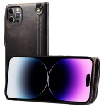 Denior Skórzane Etui Pokrowiec do iPhone 14 Pro Max czarny