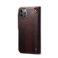 Denior Skórzane Etui Pokrowiec do iPhone 14 Pro Max bordowy