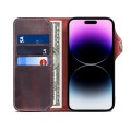 Denior Skórzane Etui Pokrowiec do iPhone 14 Pro Max bordowy