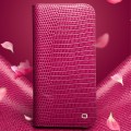 QIALINO Eleganckie Skórzane Etui do iPhone 13 różowe