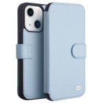 QIALINO Eleganckie Skórzane Etui do iPhone 13 Mini niebieskie