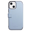 QIALINO Eleganckie Skórzane Etui do iPhone 13 Mini niebieskie