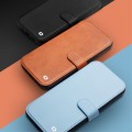 QIALINO Eleganckie Skórzane Etui do iPhone 13 Mini niebieskie
