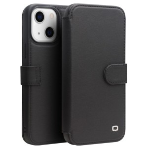 QIALINO Eleganckie Skórzane Etui do iPhone 13 Mini czarne