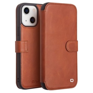 QIALINO Eleganckie Skórzane Etui do iPhone 13 Mini brązowe