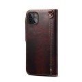 Denior Skórzane Etui Pokrowiec do iPhone 13 bordowy
