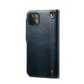 Denior Skórzane Etui Pokrowiec do iPhone 13 niebieskie