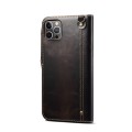 Denior Skórzane Etui Pokrowiec do iPhone 13 Pro czarne