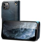 Denior Skórzane Etui Pokrowiec do iPhone 13 Pro granatowe