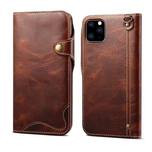 Denior Skórzane Etui Pokrowiec do iPhone 11 Pro Max brązowe