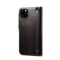 Denior Skórzane Etui Pokrowiec do iPhone 11 Pro Max czarne