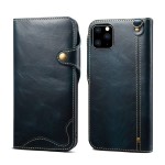 Denior Skórzane Etui Pokrowiec do iPhone 11 Pro granatowe