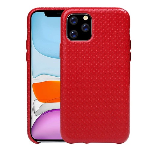 Skórzane Etui Plecki Obudowa do iPhone 11 Pro Max czerwone