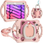 Różowe Pancerne Etui Dla Dzieci z Uchwytem Paskiem do iPad Mini 6