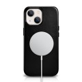 iCarer Skórzane Etui Plecki Obudowa Magsafe do iPhone 13 czarne