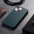 iCarer Skórzane Etui Plecki Obudowa Magsafe do iPhone 13 niebieskie