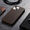 iCarer Skórzane Etui Plecki Obudowa Magsafe do iPhone 13 brązowe ciemne