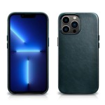 iCarer Skórzane Etui Plecki Obudowa Magsafe do iPhone 13 Pro niebieskie