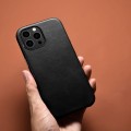 iCarer Skórzane Etui Plecki Obudowa Magsafe do iPhone 13 Pro czarne