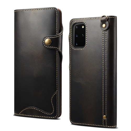 Denior Skórzane Etui Pokrowiec do Samsung Galaxy S20 Ultra czarny