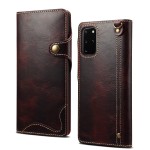 Denior Skórzane Etui Pokrowiec do Samsung Galaxy S20 Plus bordowe 