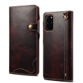 Denior Skórzane Etui Pokrowiec do Samsung Galaxy S20 bordowe