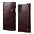 Denior Skórzane Etui Pokrowiec do Samsung Galaxy S22 5G bordowe