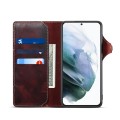 Denior Skórzane Etui Pokrowiec do Samsung Galaxy S22 5G bordowe