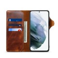 Denior Skórzane Etui Pokrowiec do Samsung Galaxy S22 5G brązowe
