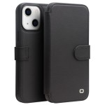 QIALINO Eleganckie Skórzane Etui do iPhone 13 czarne