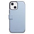 QIALINO Eleganckie Skórzane Etui do iPhone 13 niebieskie