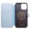 QIALINO Eleganckie Skórzane Etui do iPhone 13 niebieskie